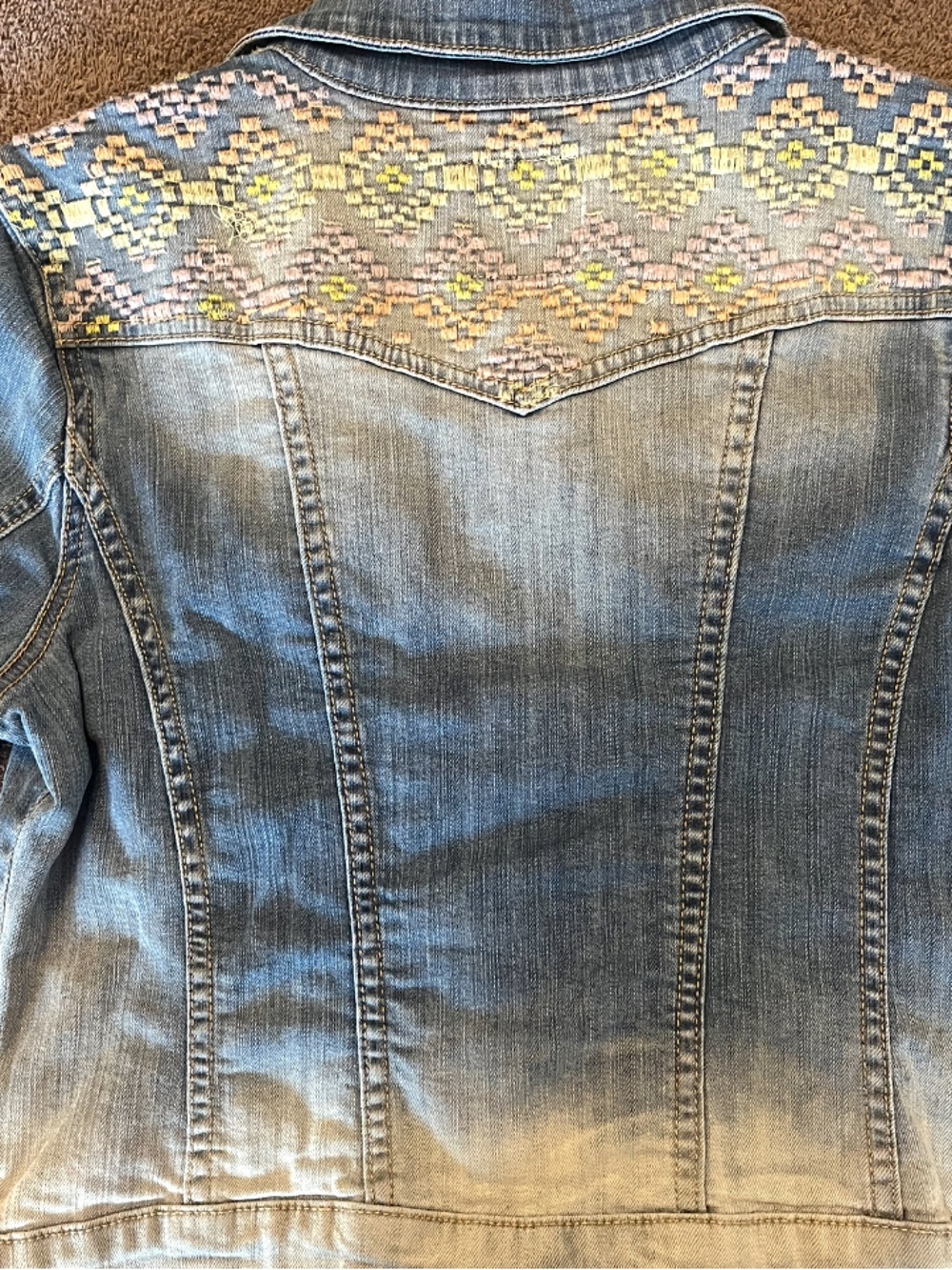 Jessica Simpson Boho
Ombre Bleached Denim Jacket Size Medium - Picture 3 of 14
